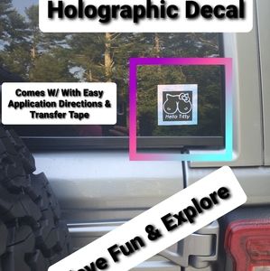 Holographic Hello Titty Long Lasting Decal Sticker